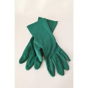 Vintage Evening Gloves Green Evening Gloves Dress Gloves Formal Gloves Short Eve